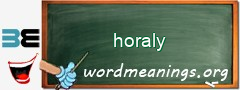 WordMeaning blackboard for horaly
